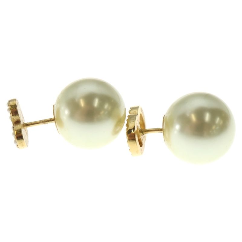 Dior Tribal Pearl Earrings Rhinestone Gold