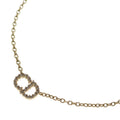 Dior CD Logo Rhinestone Necklace Gold