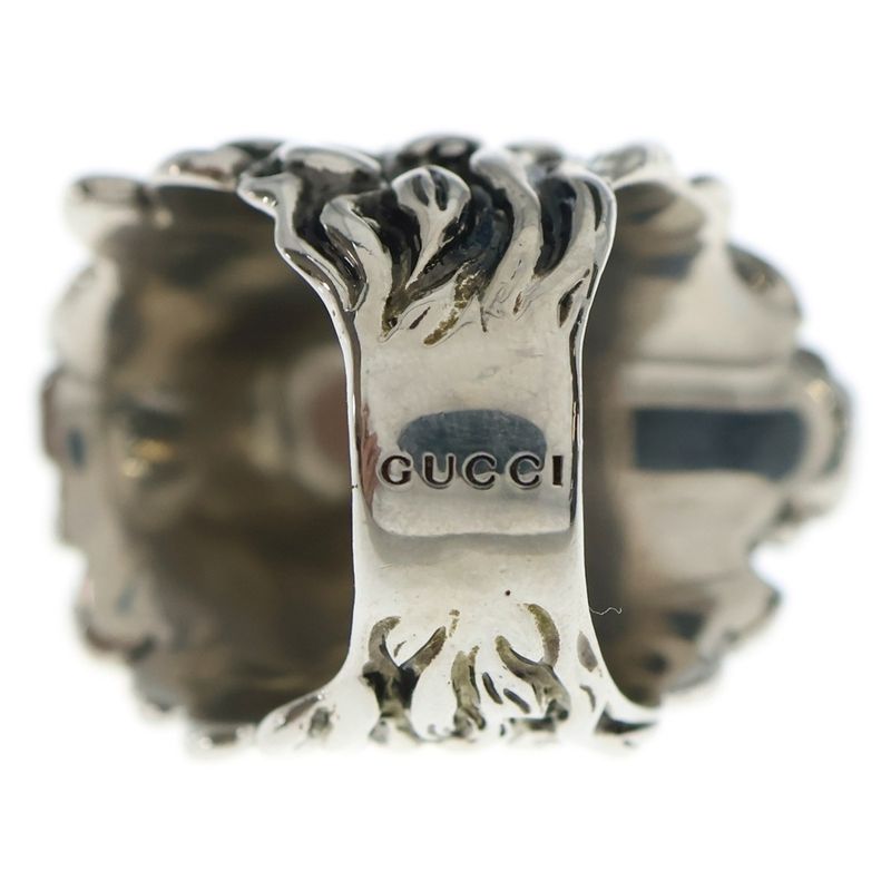 Gucci Lion Ring Color Stone Silver Metal
