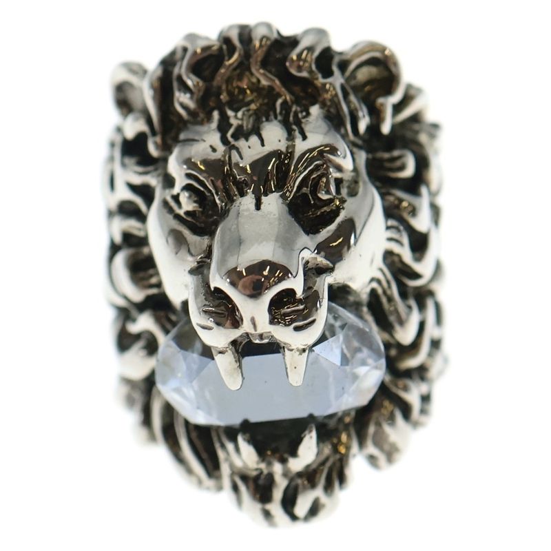 Gucci Lion Ring Color Stone Silver Metal