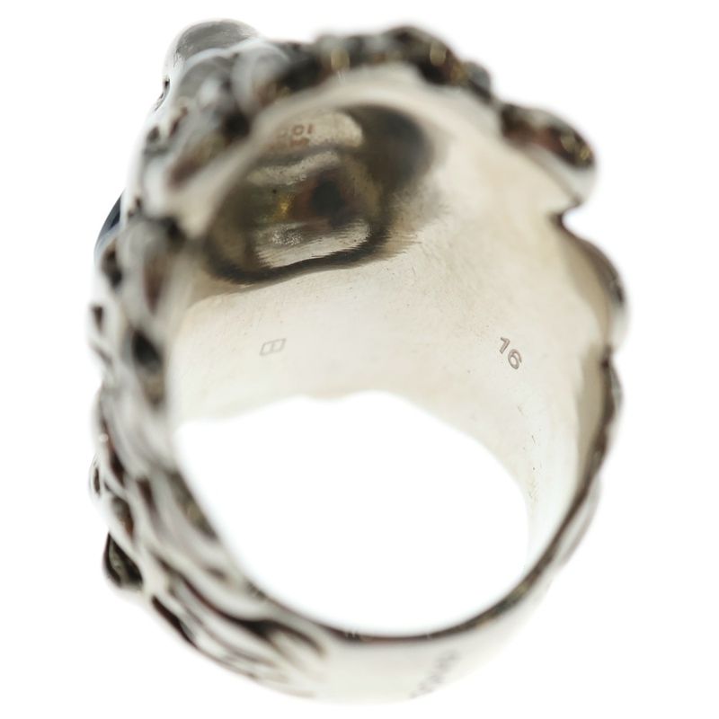 Gucci Lion Ring Color Stone Silver Metal