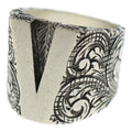 Gucci Alphabet Letter Ring Silver