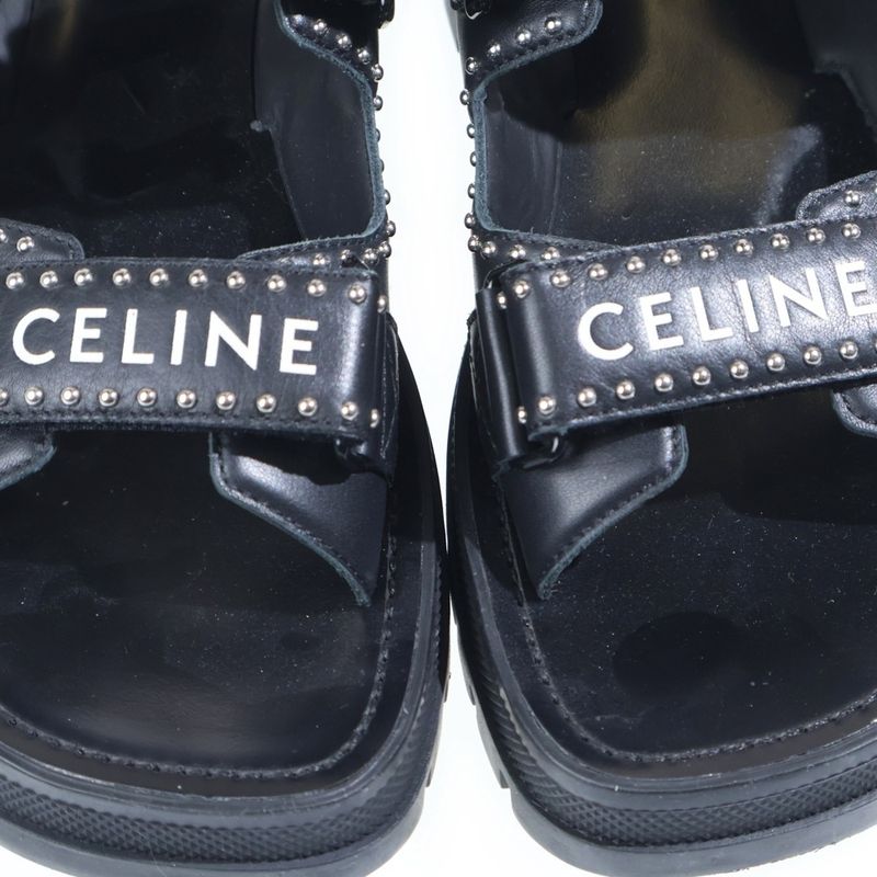 Celine Logo Studded Sandals