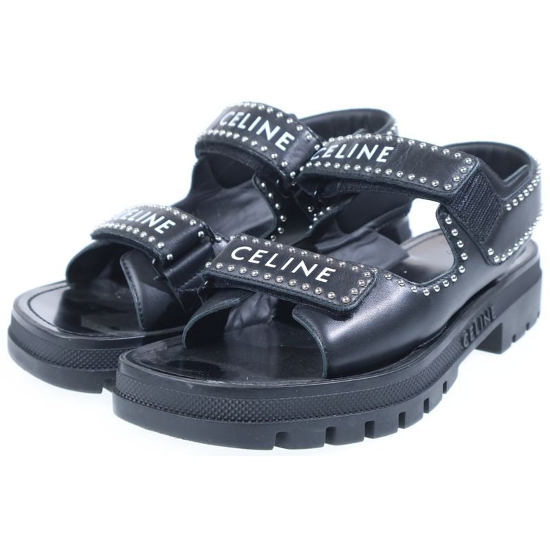 Celine Logo Studded Sandals
