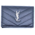 Saint Laurent Paris Origami Tiny Wallet Black Leather