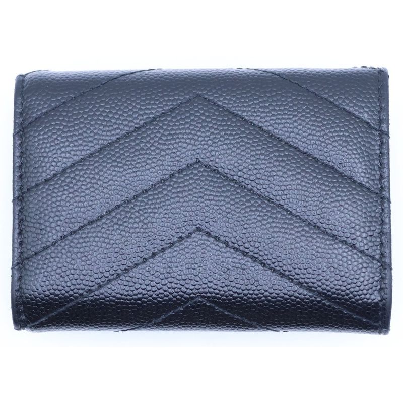 Saint Laurent Paris Origami Tiny Wallet Black Leather