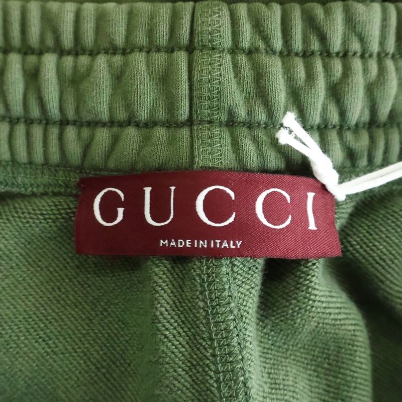 Gucci Degrede Sweatpant Fade Logo Embroidery Sweatpants Green Flat
