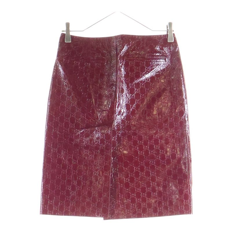 Gucci Embossed GG Motif Skirt Bordeaux