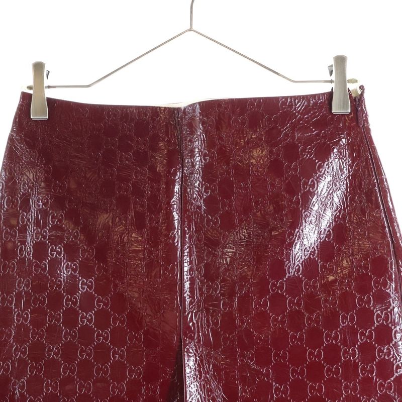 Gucci Embossed GG Motif Skirt Bordeaux
