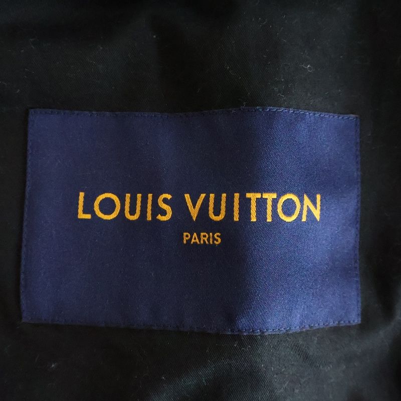 Louis Vuitton Monogram Embossed Utility Leather Jacket Black