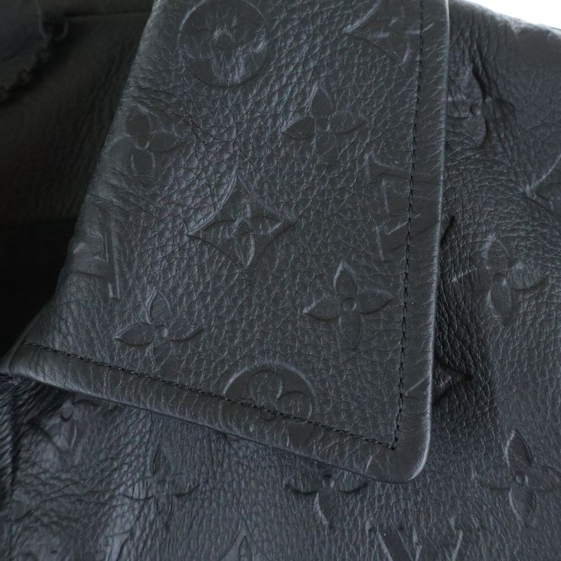 Louis Vuitton Monogram Embossed Utility Leather Jacket Black