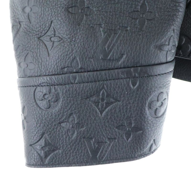 Louis Vuitton Monogram Embossed Utility Leather Jacket Black