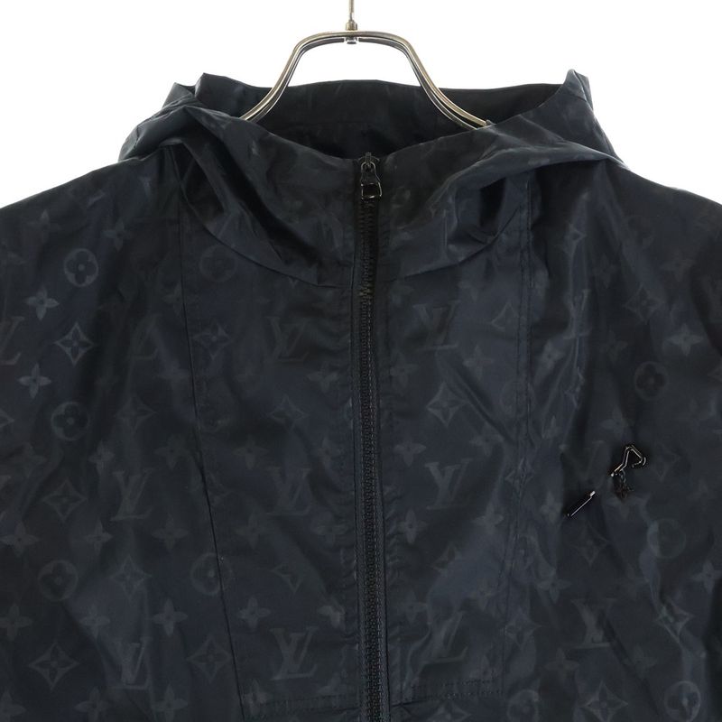 Louis Vuitton Mid Length Monogram Nylon Coat Black