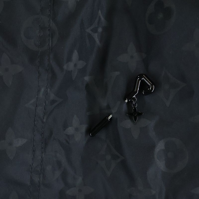 Louis Vuitton Mid Length Monogram Nylon Coat Black