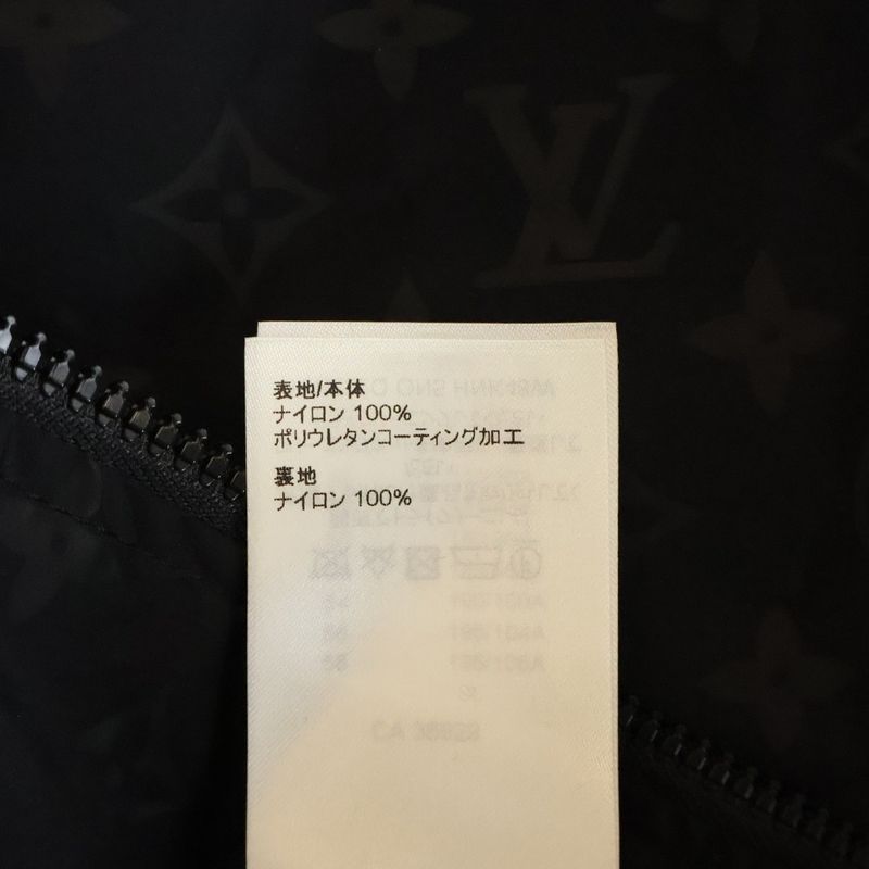 Louis Vuitton Mid Length Monogram Nylon Coat Black