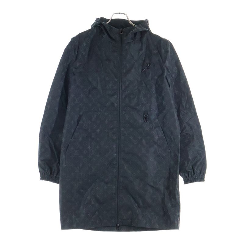 Louis Vuitton Mid Length Monogram Nylon Coat Black