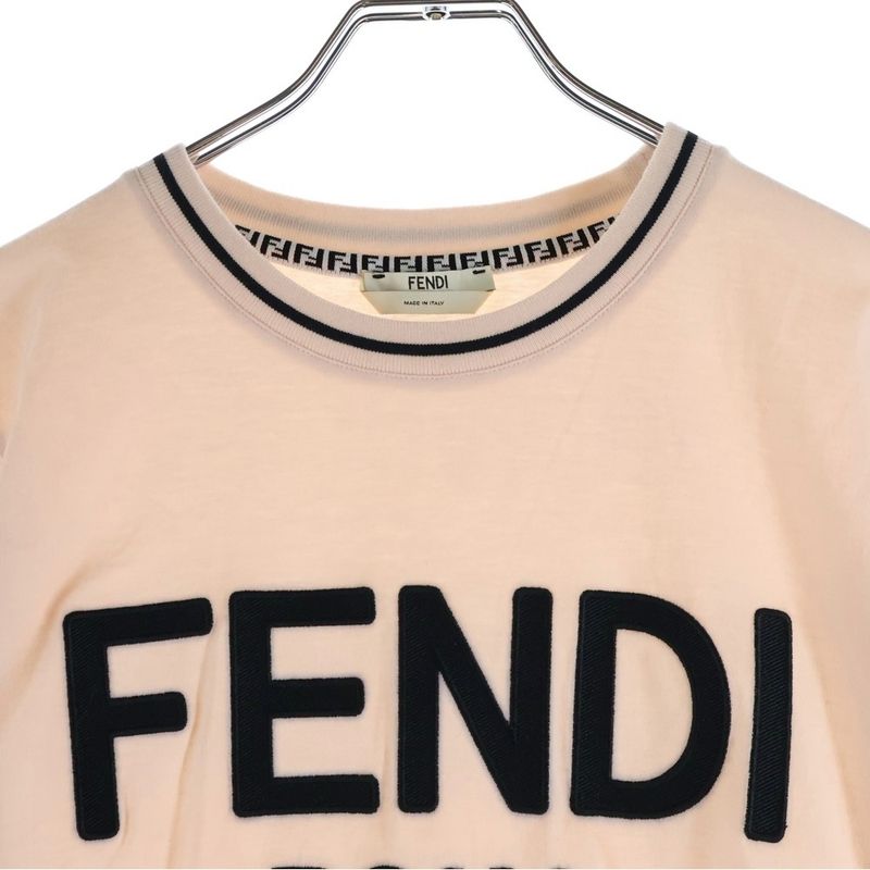 Fendi Front Logo Patch T-Shirt Aflw Crew Neck Short