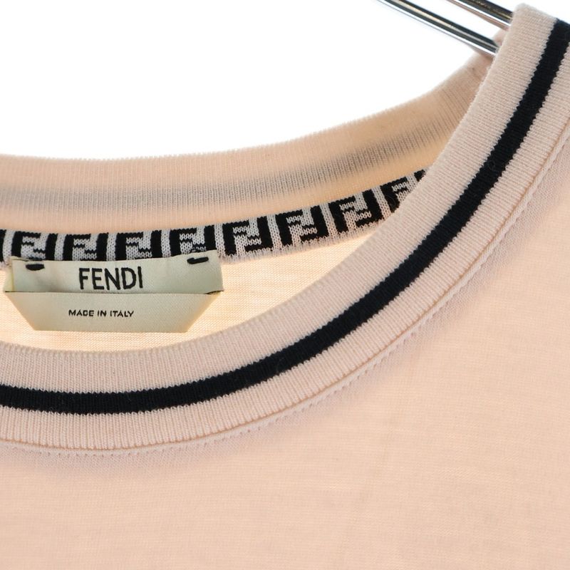 Fendi Front Logo Patch T-Shirt Aflw Crew Neck Short