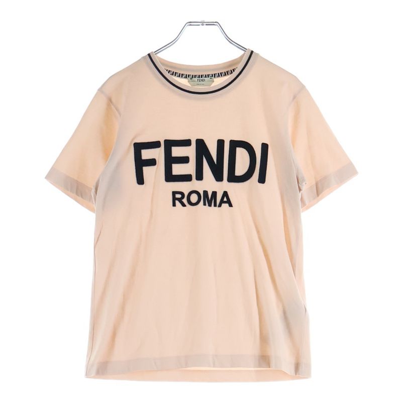 Fendi Front Logo Patch T-Shirt Aflw Crew Neck Short