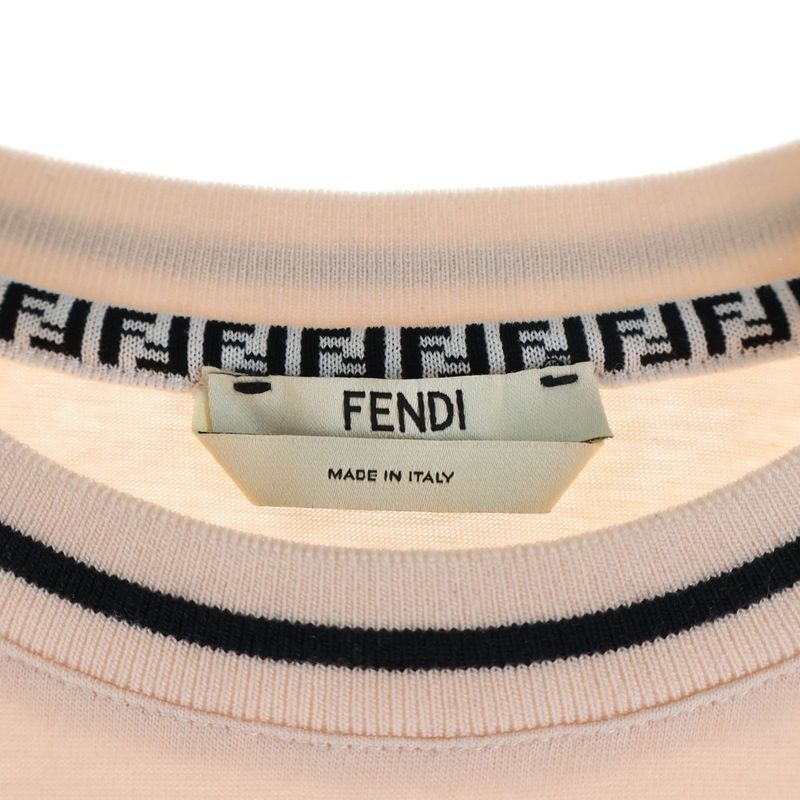 Fendi Front Logo Patch T-Shirt Aflw Crew Neck Short