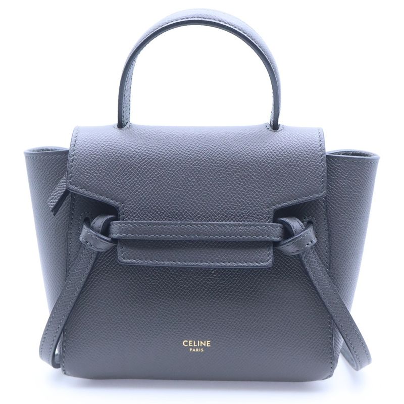 Celine Belt Bag Pico Mini Grey Leather Gold