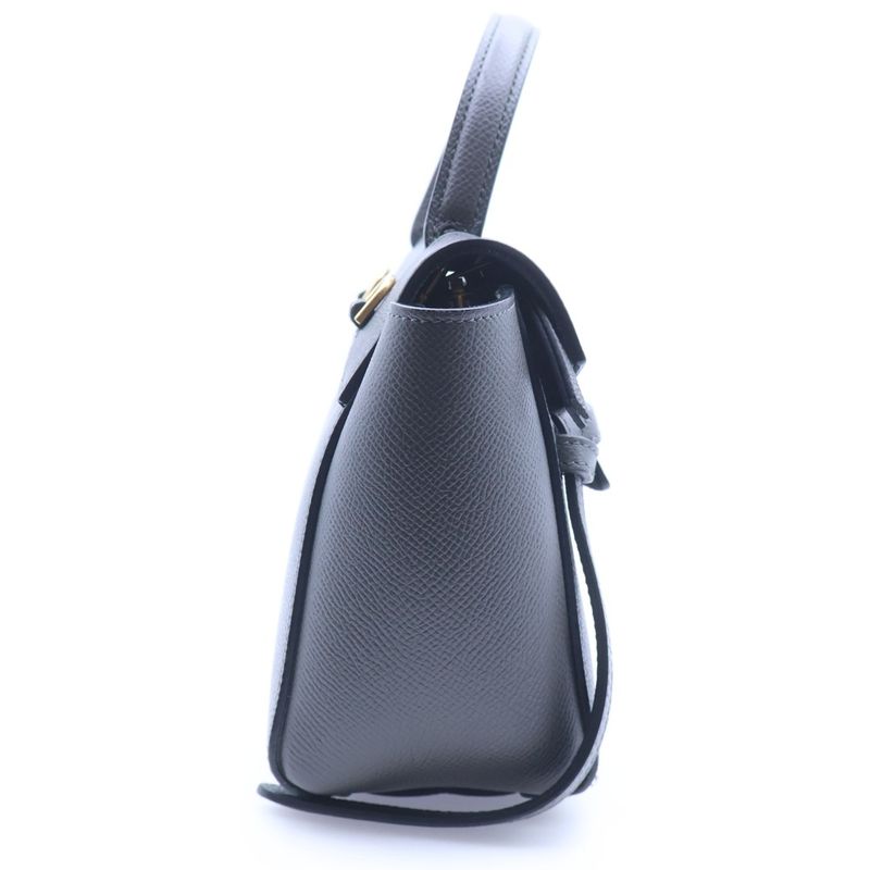 Celine Belt Bag Pico Mini Grey Leather Gold