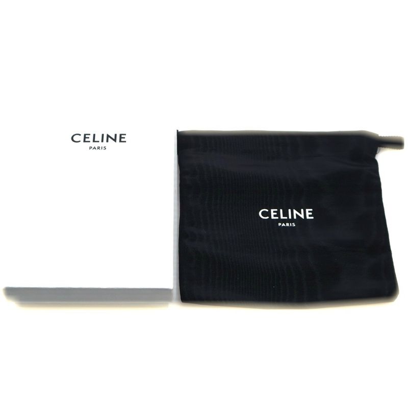 Celine Small Strap Wallet Trifold Coin Case Red Gray Leather Gold Grayred