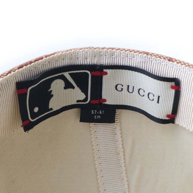 Gucci Mlb GG Canvas New York Yankees Baseball Cap Beige