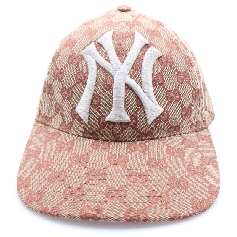 Gucci Mlb GG Canvas New York Yankees Baseball Cap Beige