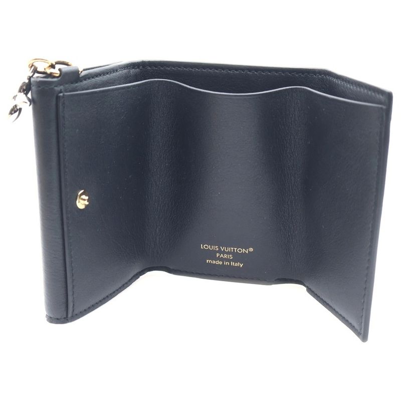 Louis Vuitton LV Bloom Mini Trifold Wallet Black
