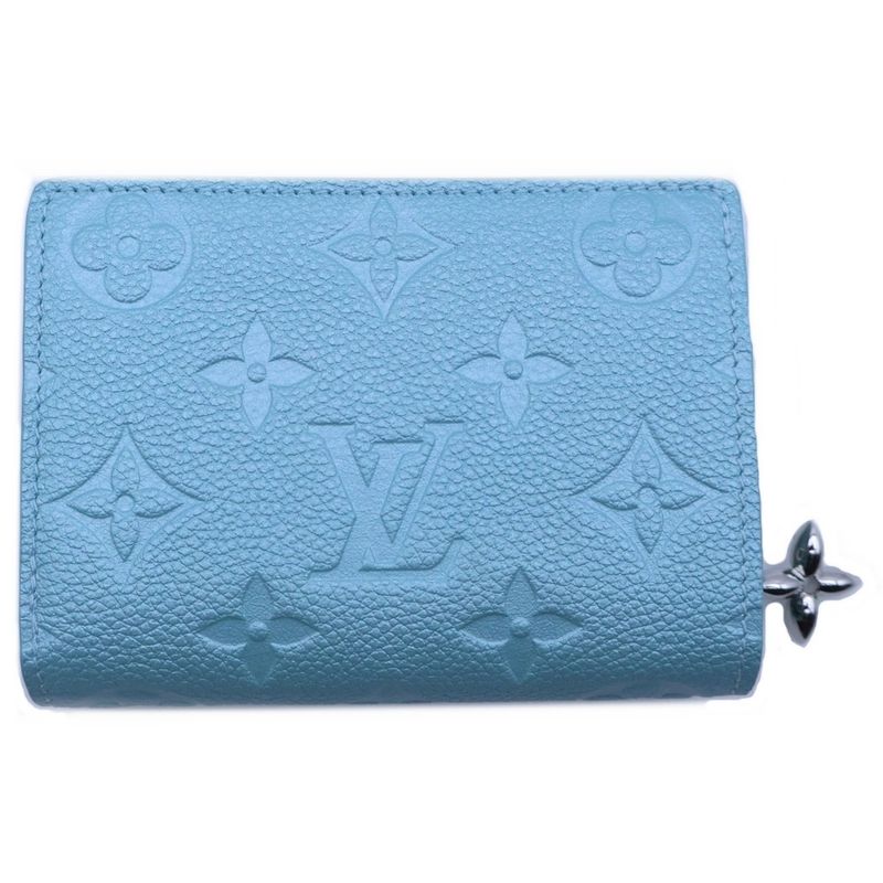 Louis Vuitton Monogram Empreinte Portefeuille Wallet Bifold Blue