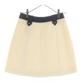 Prada Bicolor Wool Mini Skirt Ivory