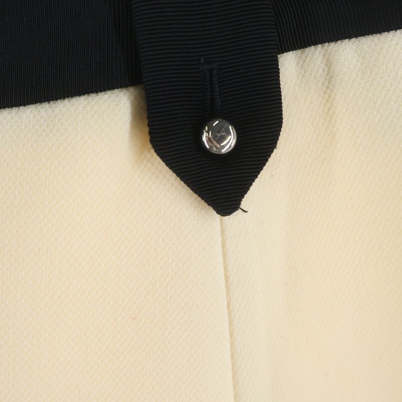 Prada Bicolor Wool Mini Skirt Ivory