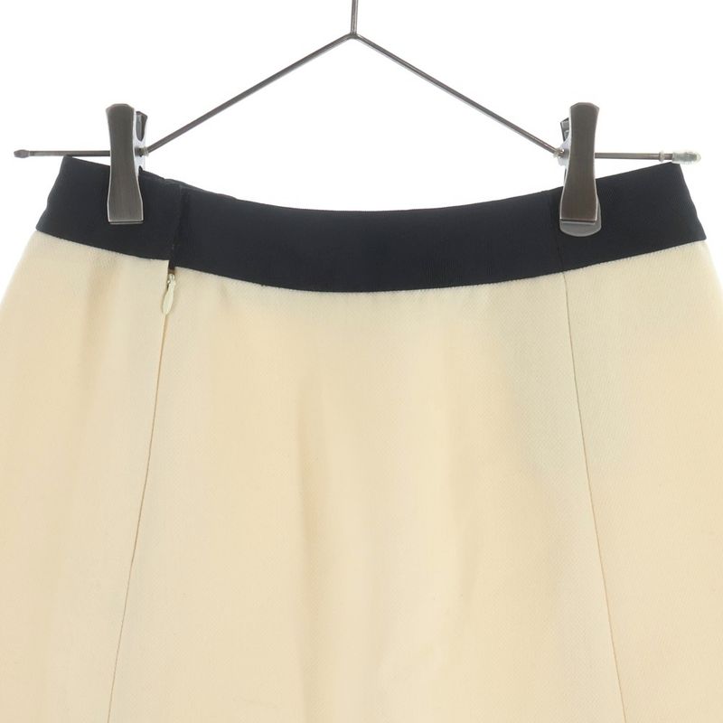Prada Bicolor Wool Mini Skirt Ivory