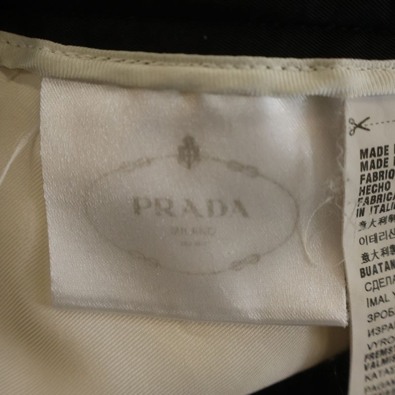 Prada Bicolor Wool Mini Skirt Ivory