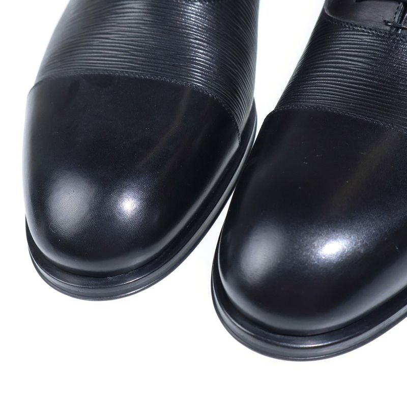 Louis Vuitton Epi Straight Tip Leather Shoes Black