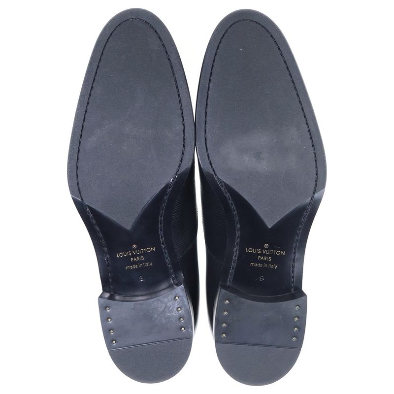 Louis Vuitton Epi Straight Tip Leather Shoes Black
