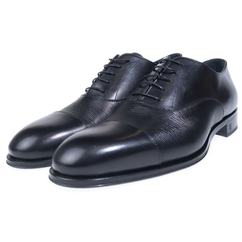 Louis Vuitton Epi Straight Tip Leather Shoes Black