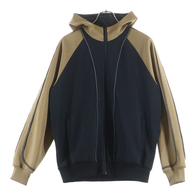 Fendi Zip Up Hoodie Black Beige Jacket