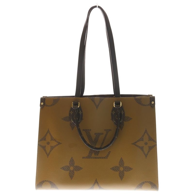 Louis Vuitton Monogram Reverse on the Go MM Tote Brown Leather