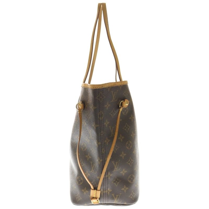 Louis Vuitton Monogram Neverfull MM Tote Brown Leather