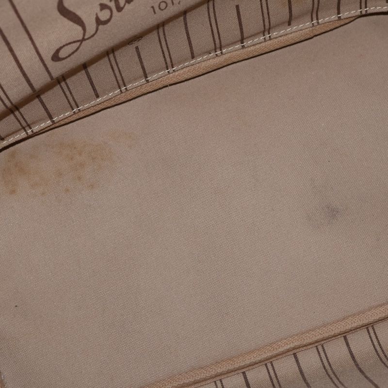 Louis Vuitton Monogram Neverfull MM Tote Brown Leather