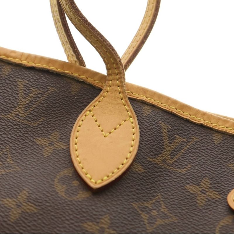 Louis Vuitton Monogram Neverfull MM Tote Brown Leather