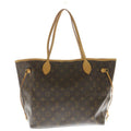 Louis Vuitton Monogram Neverfull MM Tote Brown Leather