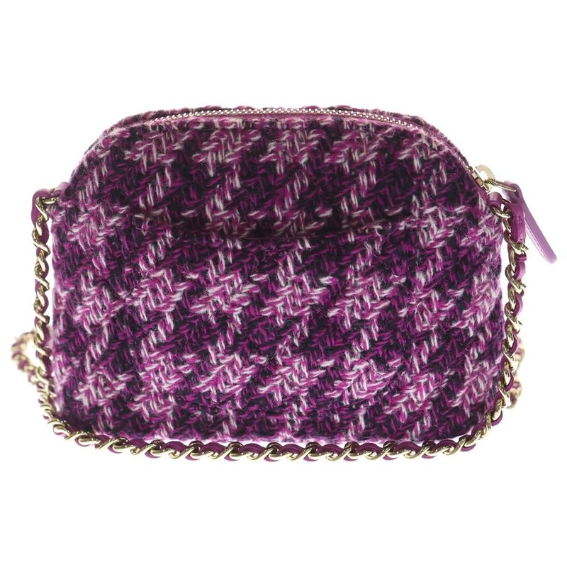Chanel Year's Gift CC Logo Chain Shoulder Bag Tweed Purple Gold