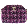 Chanel Year's Gift CC Logo Chain Shoulder Bag Tweed Purple Gold