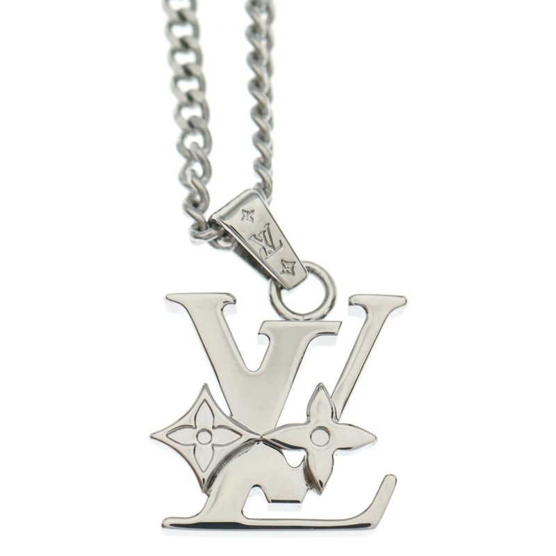 Louis Vuitton Monogram Low Chain Necklace Silver