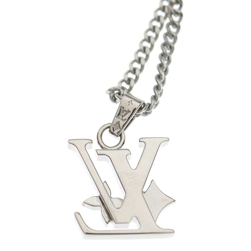 Louis Vuitton Monogram Low Chain Necklace Silver