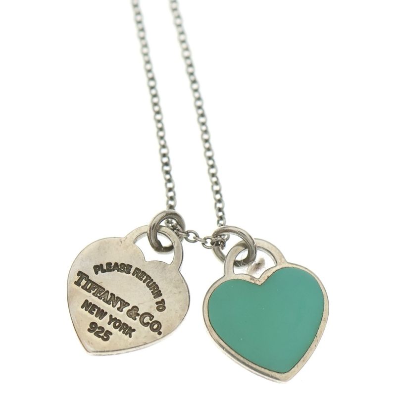 Tiffany & Co. Return to Double Heart Necklace Pendant Chain