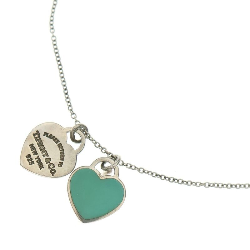 Tiffany & Co. Return to Double Heart Necklace Pendant Chain